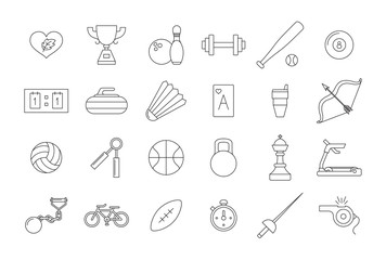 Vector black sports icons set