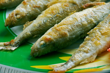 Roasted smelt fish