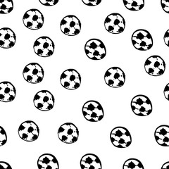 Naklejka premium Football balls seamless pattern.