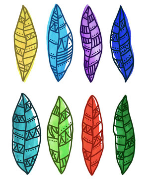Ethnic leafs or feathers