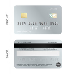 Vector/Silver credit debit card design template,To adapt idea for commercial,business,advertising,information,financial,illustration