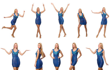 Obraz premium Composite photo of woman in various poses