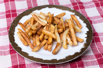 Fried french fries served on a plate