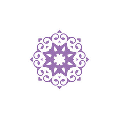 Circle ornament, abstract logo, floral