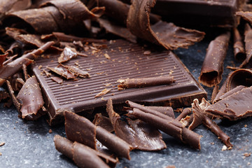 Dark chocolate shavings