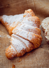 Beautiful breakfast. croissant.