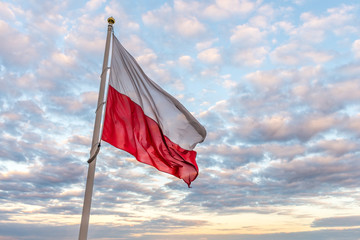 Polish flag in the sky - obrazy, fototapety, plakaty
