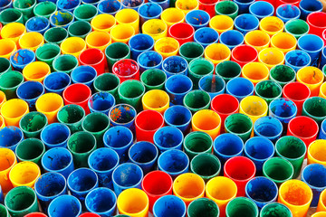 Colorful paint glass