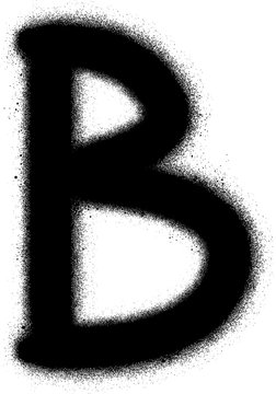 Fototapeta sprayed B font graffiti in black over white