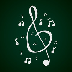 Fototapeta premium Simple doodle of music symbols
