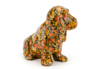 Statuette of dog  isolated on white background,Vintage statuette
