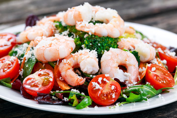 Sea Food salad with Shrimp and vegetables