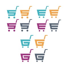 Shopping Cart Logo, Letter S, E, G, Design Vector Logo