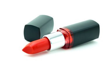 Red lipstick isolated on white background