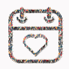 group people  shape wedding calendar