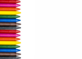 Fototapeta premium colorful oil pastel crayons on white background