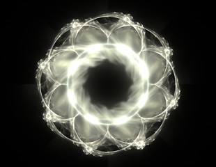 Colorful fractal rings, digital artwork