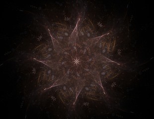 Shiny colorful fractal space, digital artwork for creative graphic design