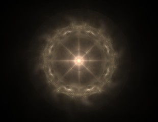 Colorful fractal rings, digital artwork