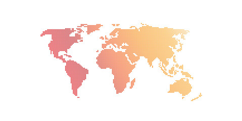 Red circles world map