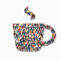 group  people  shape  cup of coffee