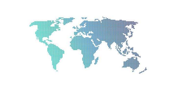 Blue circles world map