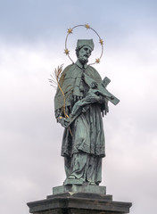  The oldest sculpture on the Charles Bridge in Prague St. John of Nepomuk
