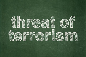 Politics concept: Threat Of Terrorism on chalkboard background