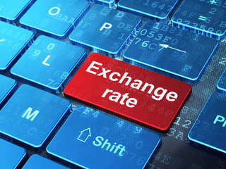 Fototapeta premium Currency concept: Exchange Rate on computer keyboard background