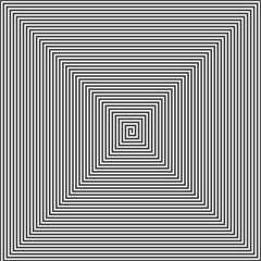 Square Spiral Abstract Background. Retro Style. Black And White.