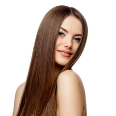 Naklejka premium Beautiful Woman with Clean Fresh Skin 