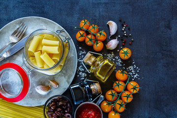 Dry pasta with olive oil