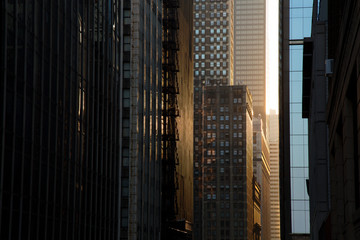 Skyscrapers Steet at Sunset, Chicago Downtown © romanslavik.com
