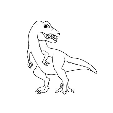 Coloring book: Tyrannosarus or T-rex dinosaur