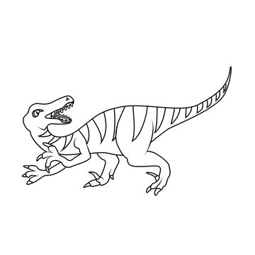 Coloring book: Velociraptor dinosaur