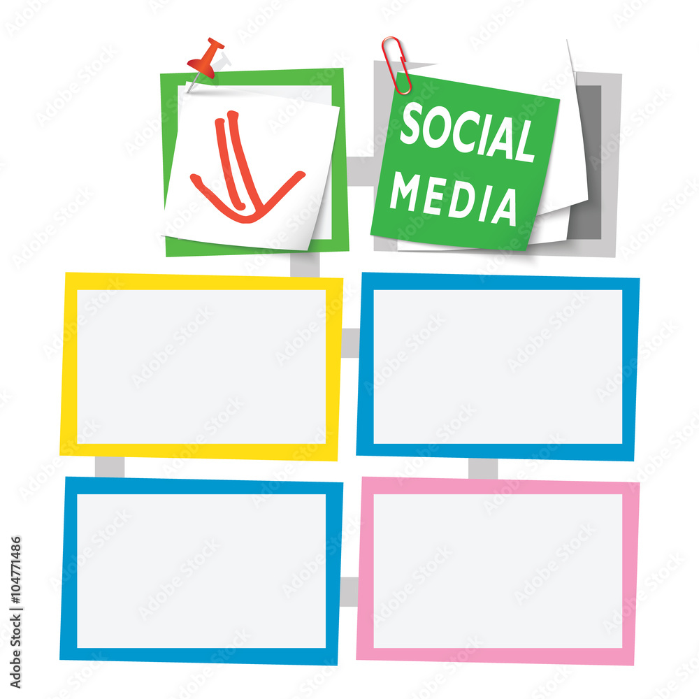 Poster colored abstract text boxes for your text and social media headl