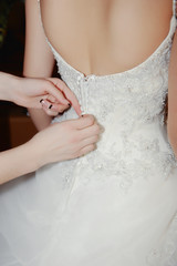 Fototapeta na wymiar Wedding dress back lace