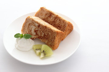 手作りコーヒーマーブルシフォンケーキ