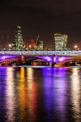Fototapeta na wymiar Skyline Of London At Night