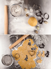 Fototapeta na wymiar The process of baking cookies at home