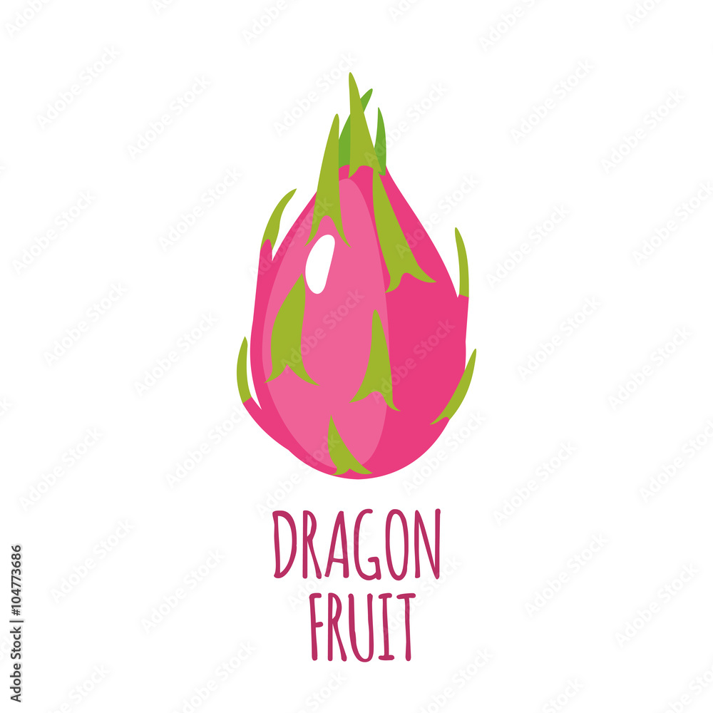 Wall mural Dragon fruit icon in flat style - Wall murals