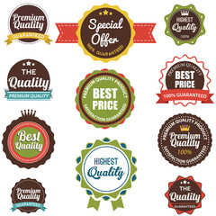 Vintage, retro flat badges, labels