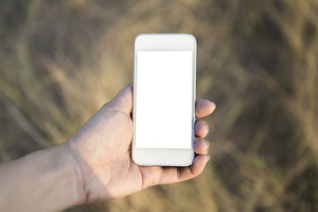 Hand using smart phone