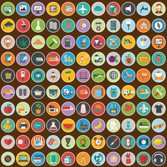 Flat icons design modern vector illustration big set of various financial service items, web and...