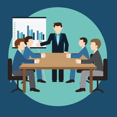 Obraz premium Business meeting and presentation in an office.