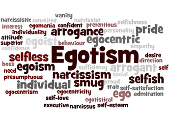 Egotism, word cloud concept 8