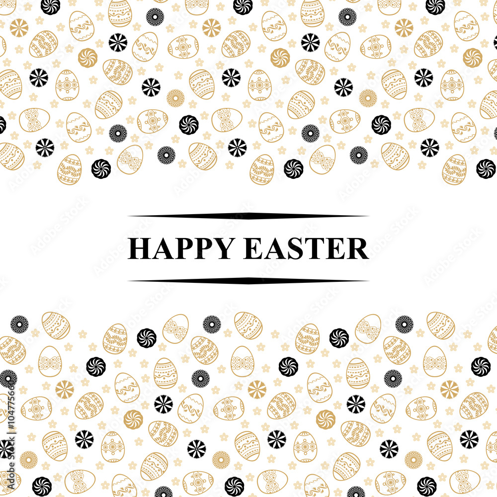 Wall mural Easter golden ornamental background