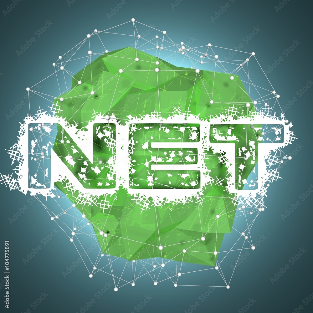 Fototapete abstract dotted mesh 3d circle global network
