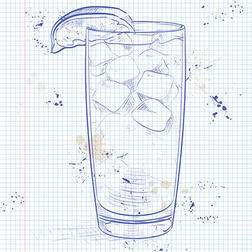 Cocktail Sea Breeze on a notebook page