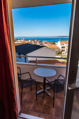 Balcony With View Of Roofs,Sea-Baska Voda,Croatia